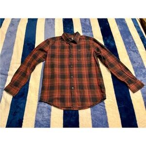 Volcom Shirt Womens Medium Long Sleeve Flannel Cotton Red/Black Collared